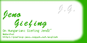 jeno giefing business card